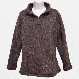 Avalanche Women’s Sherpa Lined Pullover Sweatshirt Gray Black Marled - S